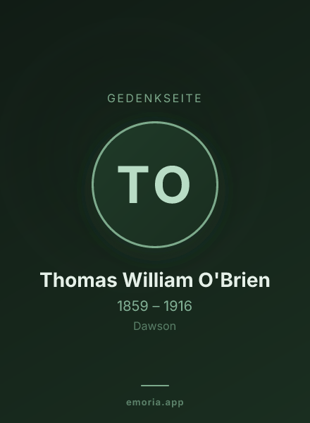 Gedenkportrait von Thomas William O'Brien