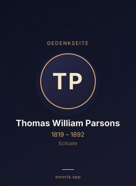 Gedenkportrait von Thomas William Parsons