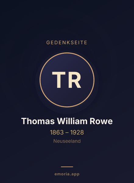 Gedenkportrait von Thomas William Rowe