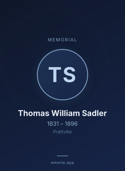 Memorial portrait of Thomas William Sadler