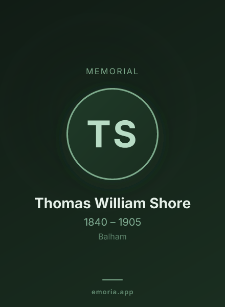 Memorial portrait of Thomas William Shore