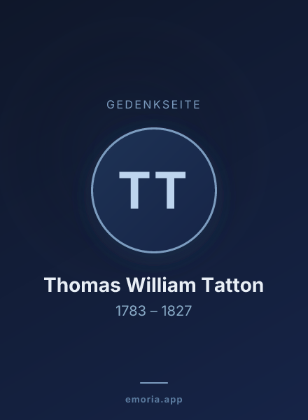 Gedenkportrait von Thomas William Tatton