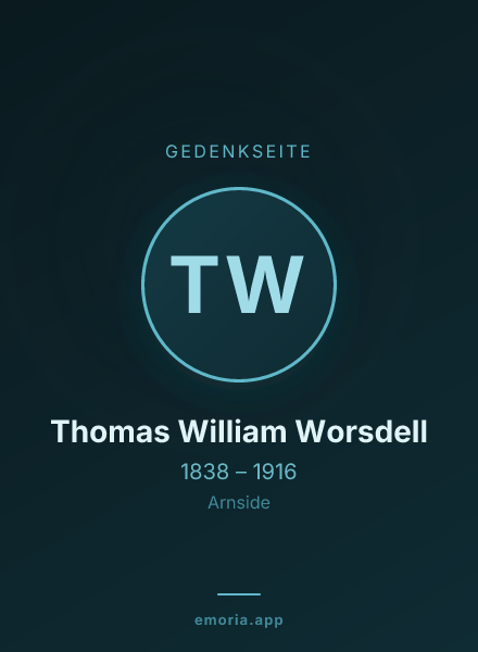 Gedenkportrait von Thomas William Worsdell