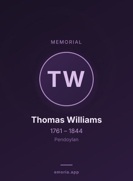 Memorial portrait of Thomas Williams