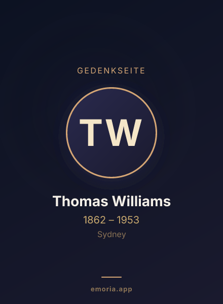 Gedenkportrait von Thomas Williams