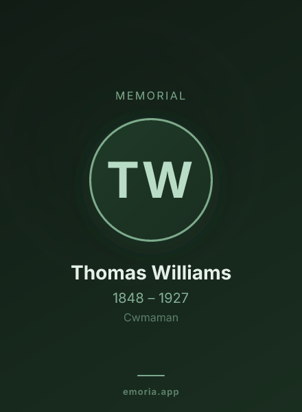 Memorial portrait of Thomas Williams