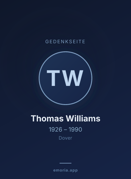 Gedenkportrait von Thomas Williams