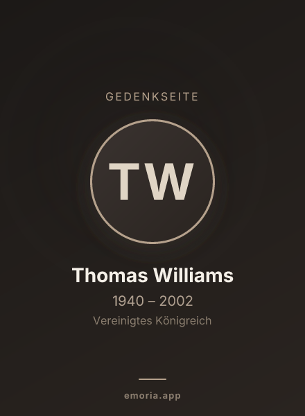 Gedenkportrait von Thomas Williams