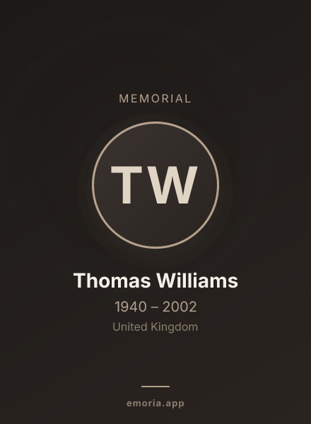 Memorial portrait of Thomas Williams