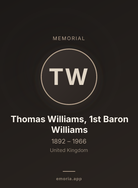 Memorial portrait of Thomas Williams, 1st Baron Williams