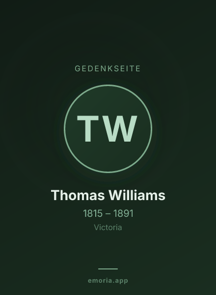 Gedenkportrait von Thomas Williams