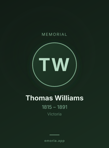 Memorial portrait of Thomas Williams