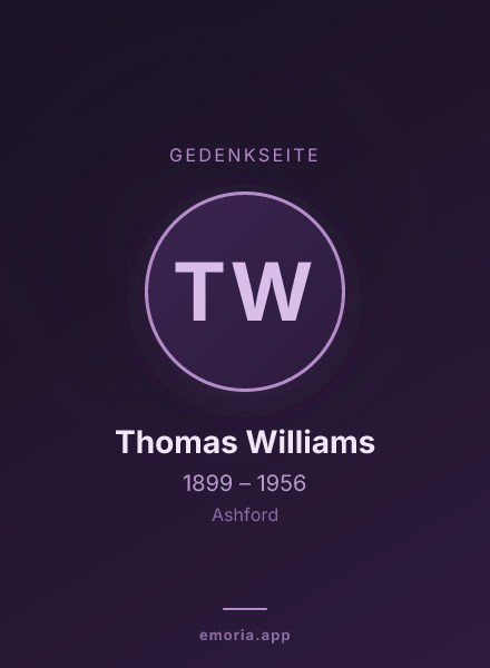 Gedenkportrait von Thomas Williams