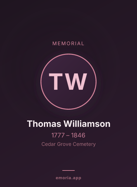 Memorial portrait of Thomas Williamson
