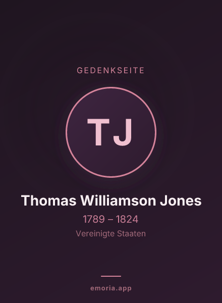 Gedenkportrait von Thomas Williamson Jones