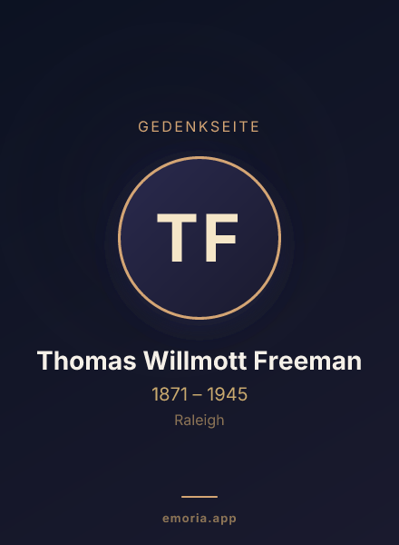 Gedenkportrait von Thomas Willmott Freeman