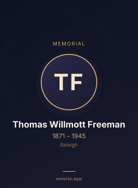 Memorial portrait of Thomas Willmott Freeman