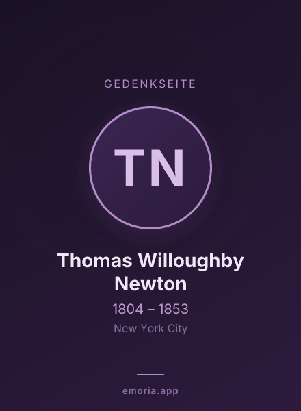 Gedenkportrait von Thomas Willoughby Newton