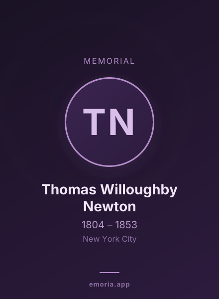 Memorial portrait of Thomas Willoughby Newton