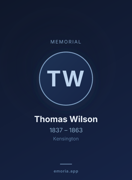 Memorial portrait of Thomas Wilson