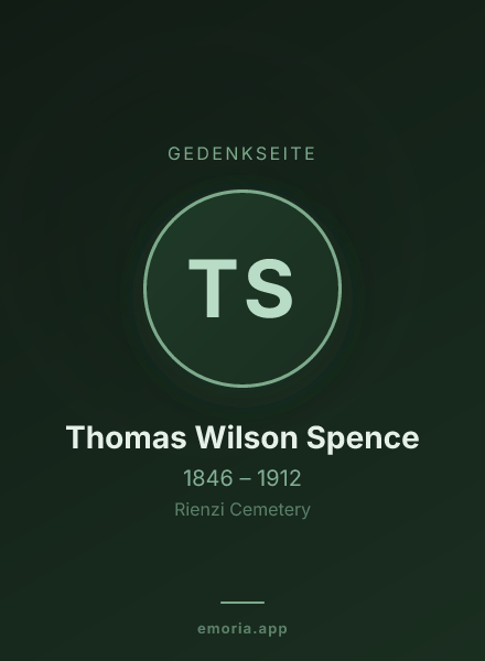 Gedenkportrait von Thomas Wilson Spence
