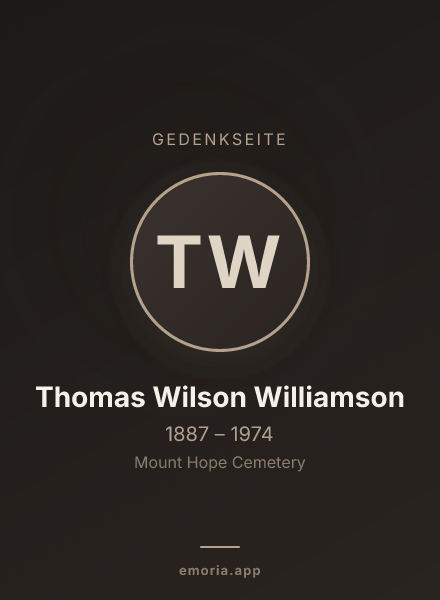 Gedenkportrait von Thomas Wilson Williamson