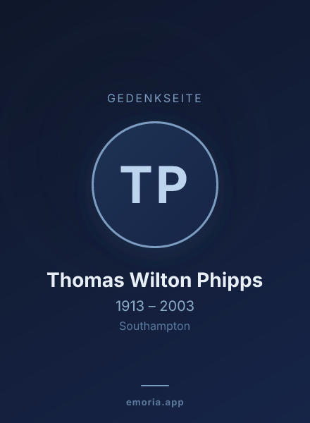 Gedenkportrait von Thomas Wilton Phipps
