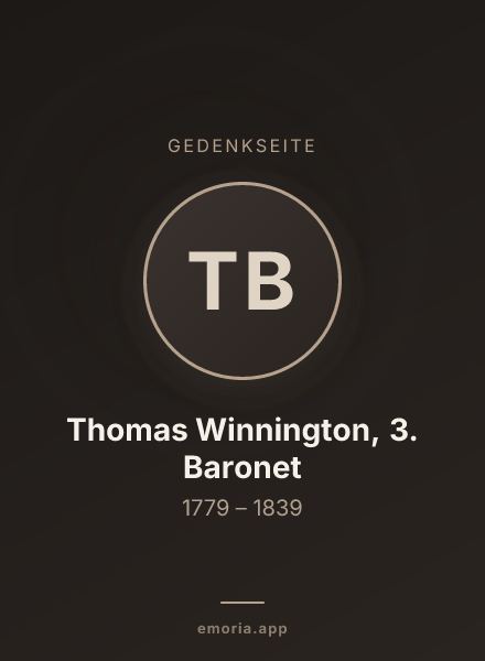 Gedenkportrait von Thomas Winnington, 3. Baronet