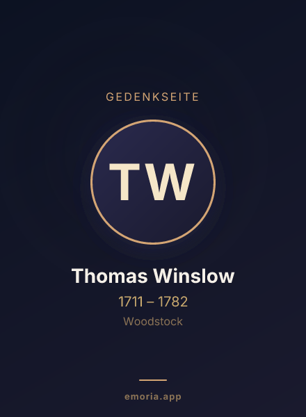 Gedenkportrait von Thomas Winslow