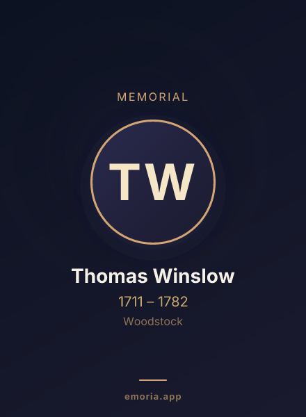 Memorial portrait of Thomas Winslow
