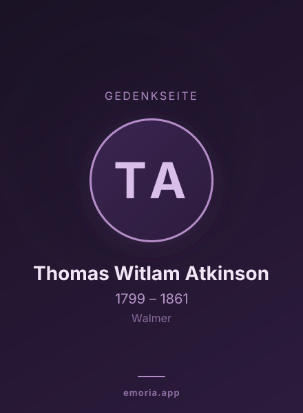 Gedenkportrait von Thomas Witlam Atkinson