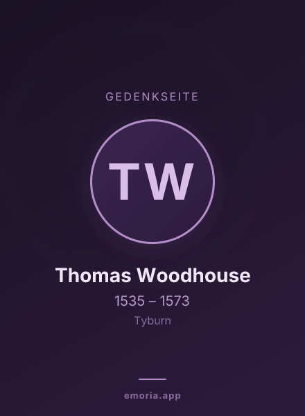 Gedenkportrait von Thomas Woodhouse