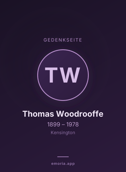 Gedenkportrait von Thomas Woodrooffe