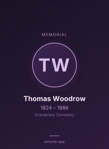Memorial portrait of Thomas Woodrow