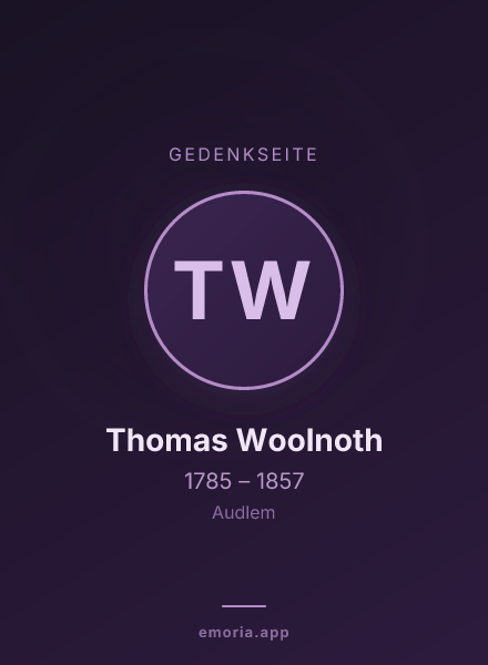 Gedenkportrait von Thomas Woolnoth