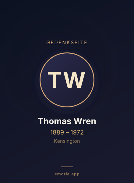 Gedenkportrait von Thomas Wren