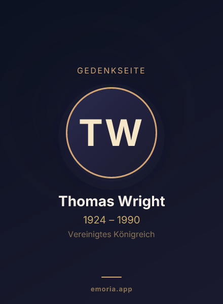 Gedenkportrait von Thomas Wright