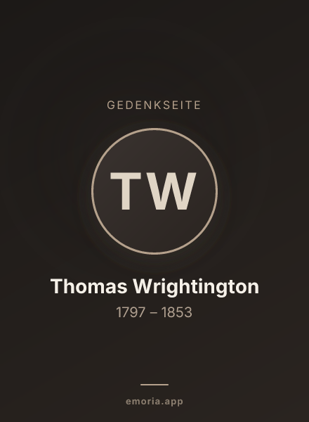 Gedenkportrait von Thomas Wrightington