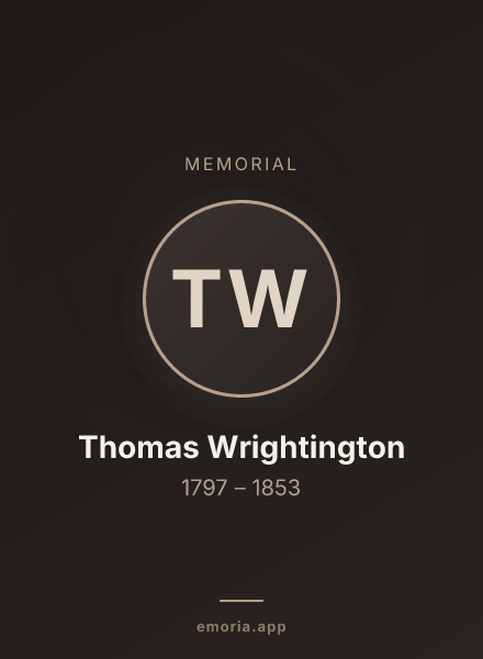 Memorial portrait of Thomas Wrightington