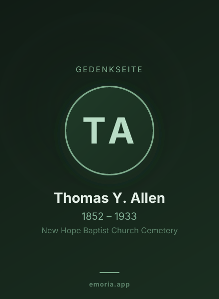 Gedenkportrait von Thomas Y. Allen