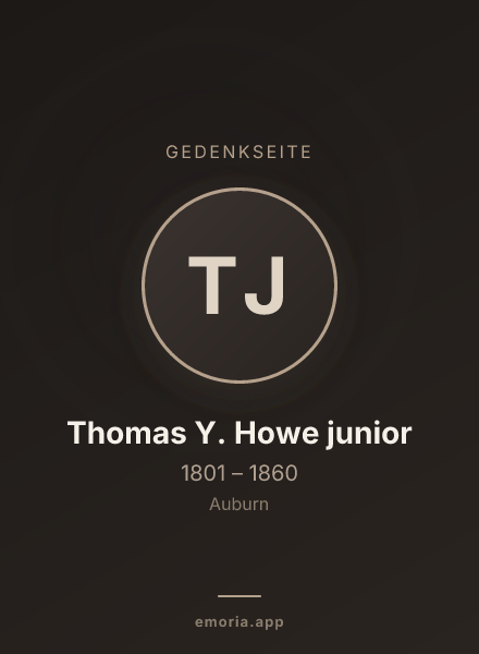 Gedenkportrait von Thomas Y. Howe junior