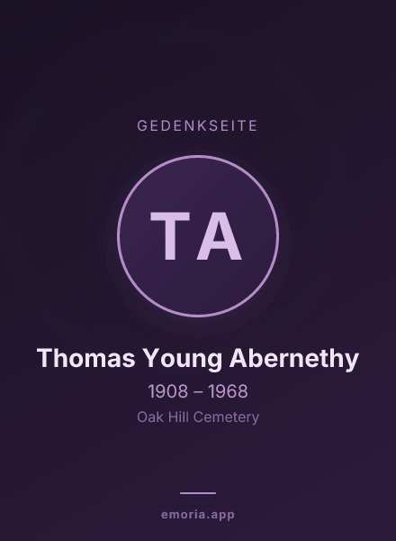 Gedenkportrait von Thomas Young Abernethy