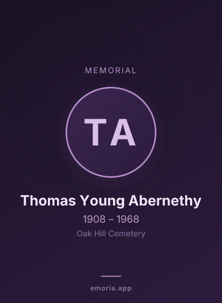 Memorial portrait of Thomas Young Abernethy