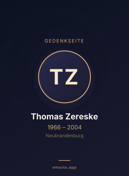 Gedenkportrait von Thomas Zereske