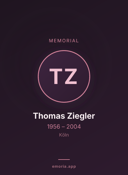 Memorial portrait of Thomas Ziegler