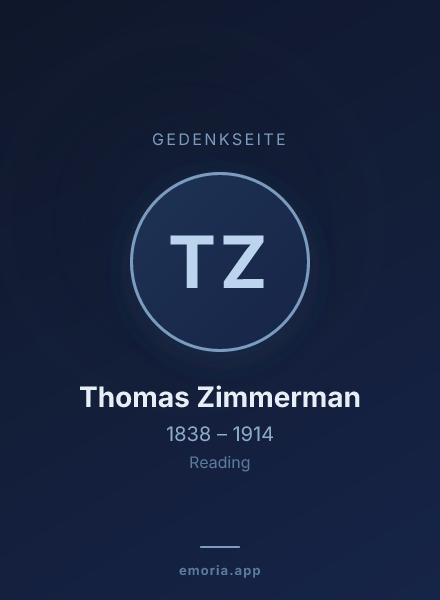 Gedenkportrait von Thomas Zimmerman