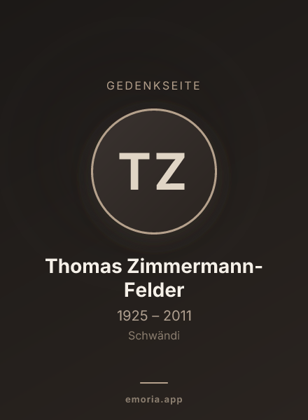 Gedenkportrait von Thomas Zimmermann-Felder