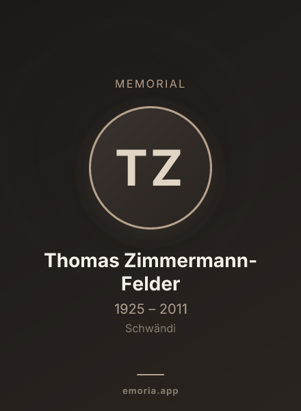 Memorial portrait of Thomas Zimmermann-Felder