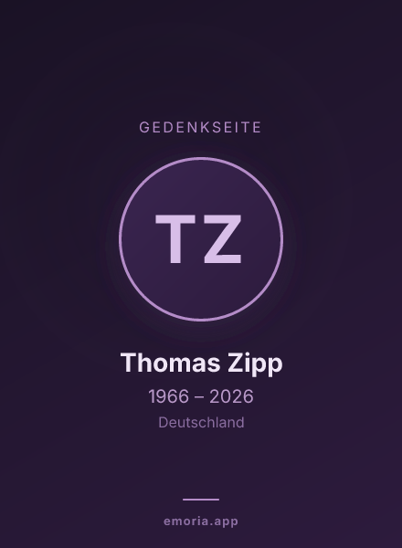 Gedenkportrait von Thomas Zipp