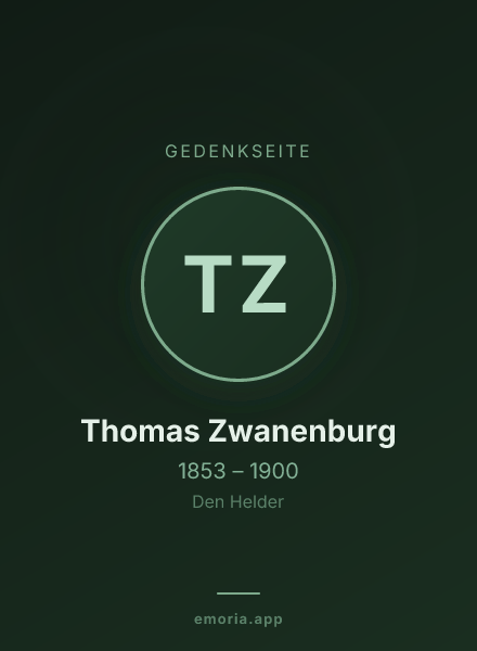 Gedenkportrait von Thomas Zwanenburg